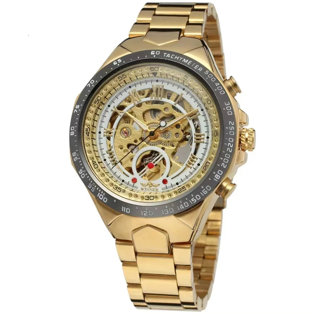 Men's watches hot selling 2025 new hollowed out men's fully automatic mechanical watch men's watch steel strap watch