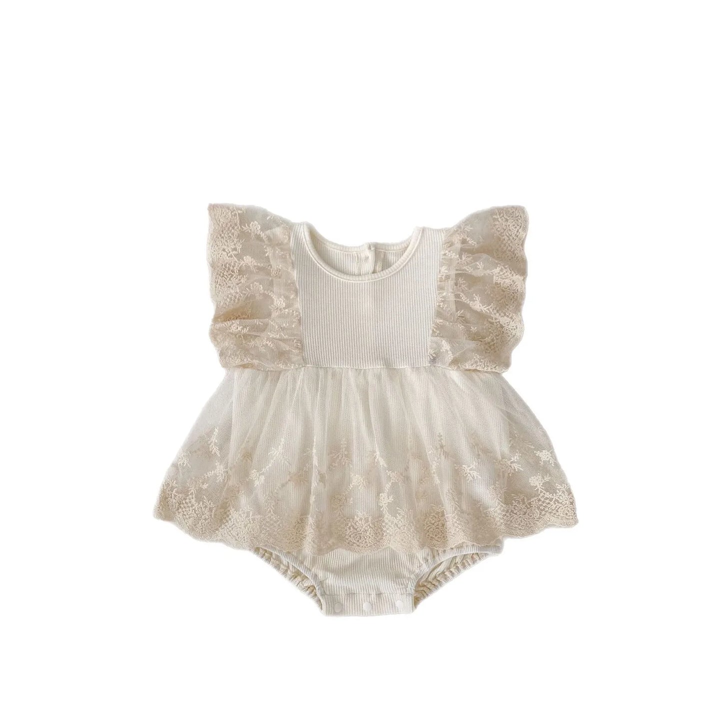 Baby Girl's Children's Clothing 2025 Summer New Style Bag Fart Clothes Waffle Grid Splicing Lace Skirt Super Cute Princess Skirt