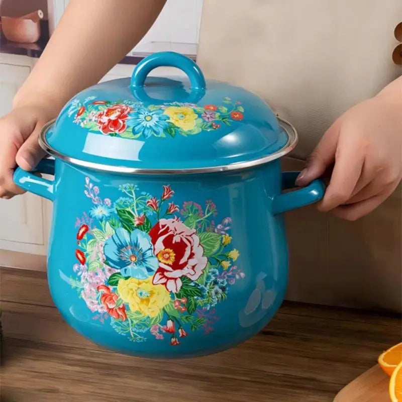 Enameled Pots and Pans  Stock Pot with Lid Household Kitchen Cookware Thickened Saucepan Soup Pot