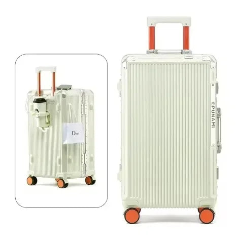 Suitcase Large Capacity Travel Rolling Luggage 20/24/26inch Aluminum Frame Suitcase Women Fashion Trolley Case with Usb Charging