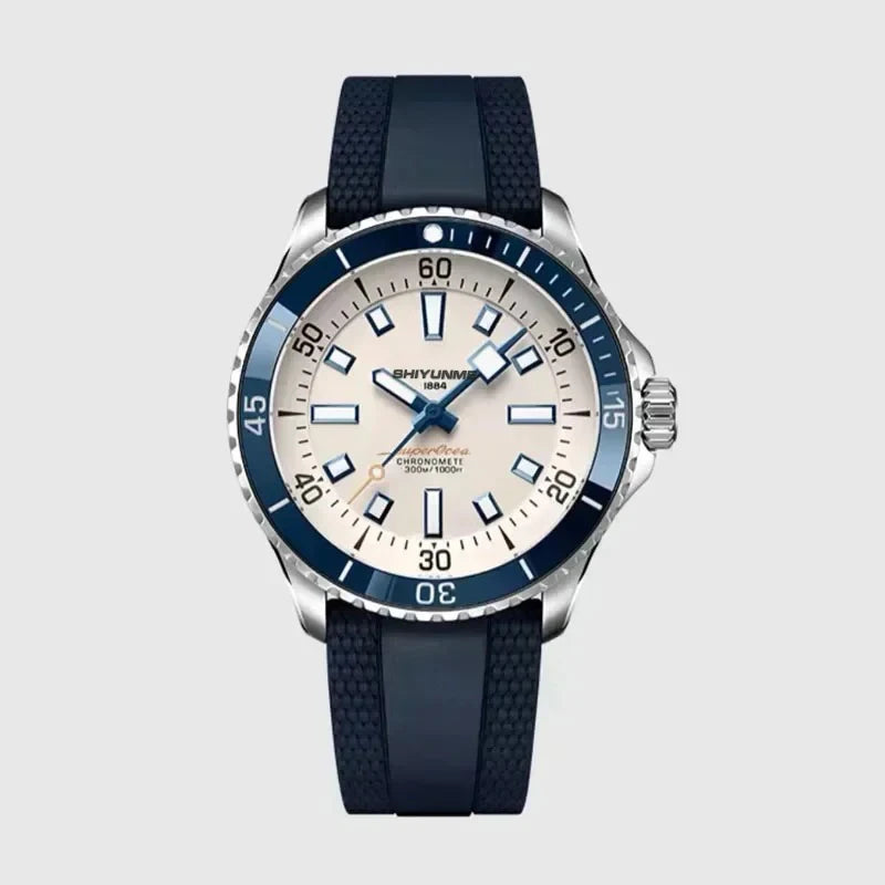 B Automatic Mechanical Men's Watch Waterproof Stainless Steel Sport Screw Fixed Superocean