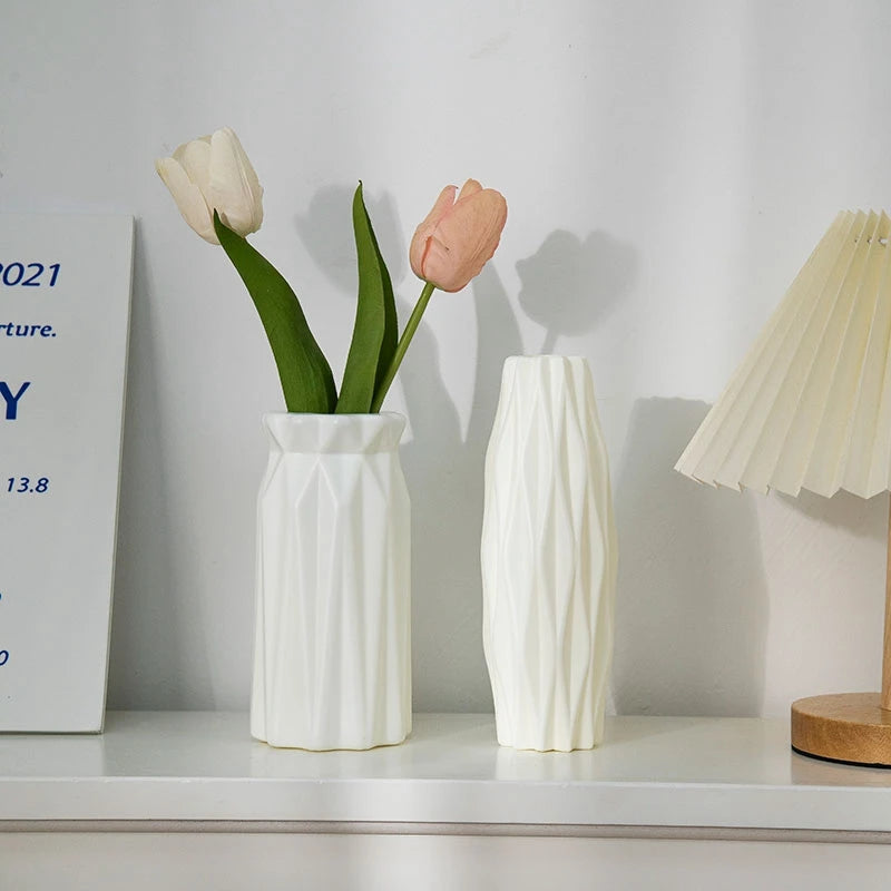 Nordic Irregular Dried Flower Vase Plastic Vases Decorative  Bottle Room Desktop Vases Flower Arrangement Container Ornament