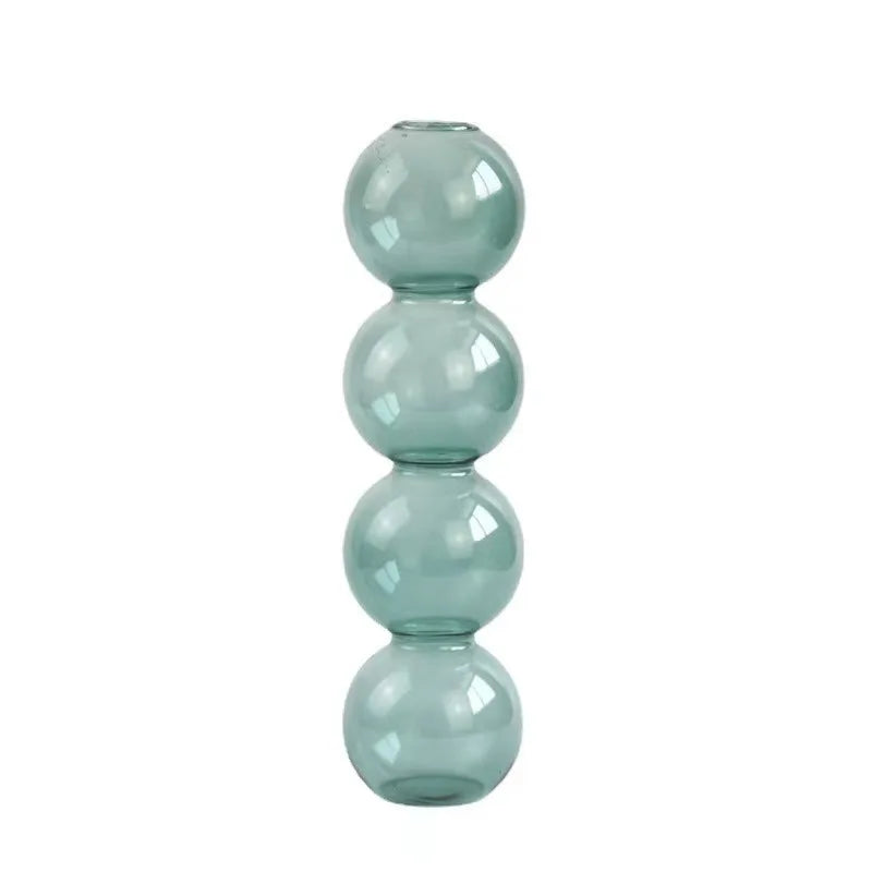 Nordic Glass Bubble Vase - Clear Hydroponic Planter for Home Desk Decor, Cute Simple Gift Idea & Flower Arrangement Decoration