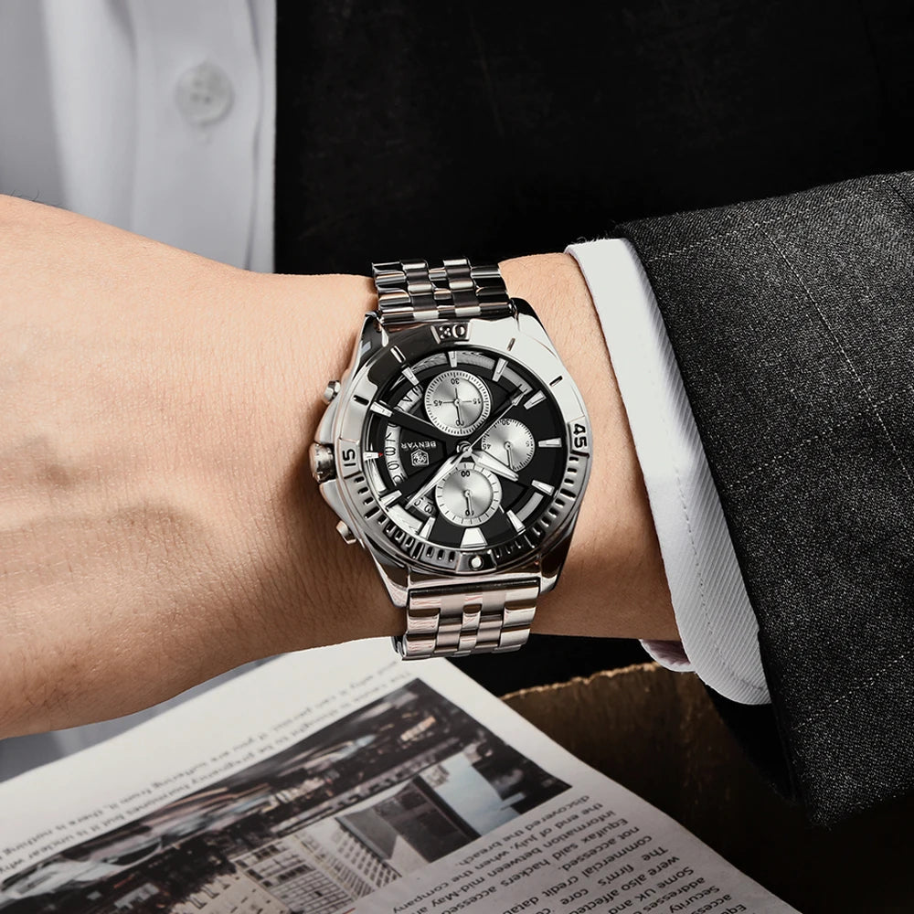 2025 New Mens Watches Top Luxury Quartz Wristwatches Men Chronograph Speed Sports Watch For Man Waterproof Stainless Steel Clock