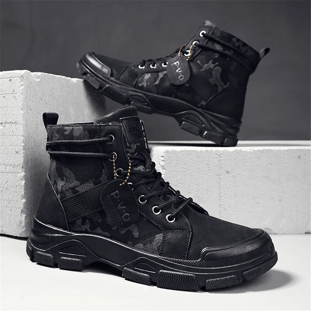 Brand Mens Hiking Boots Versatile Anti-slip Wear-resistant Soft Bottom Combat Boot Outdoor Breathable Commuting Camouflage Boots
