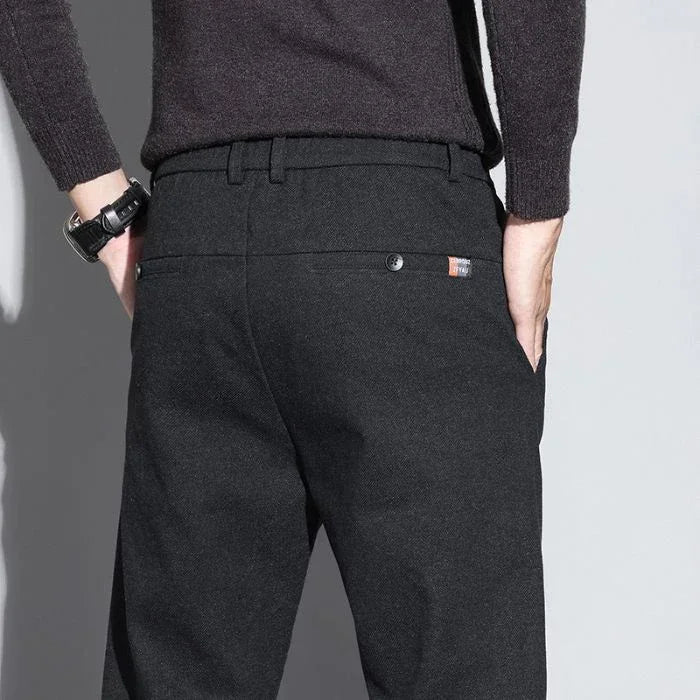 Male Brand Clothing 2025 New Temperament Men's Casual Pants Sweatpants Simple Blue Black Slim Straight Stretch Casual Trousers