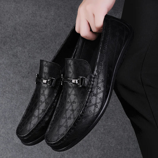 High End Loafers Shoes Casual Leather Shoes Men's Handmade Business Formal Flat Shoes Driving Footwear Breathable Male Moccasins