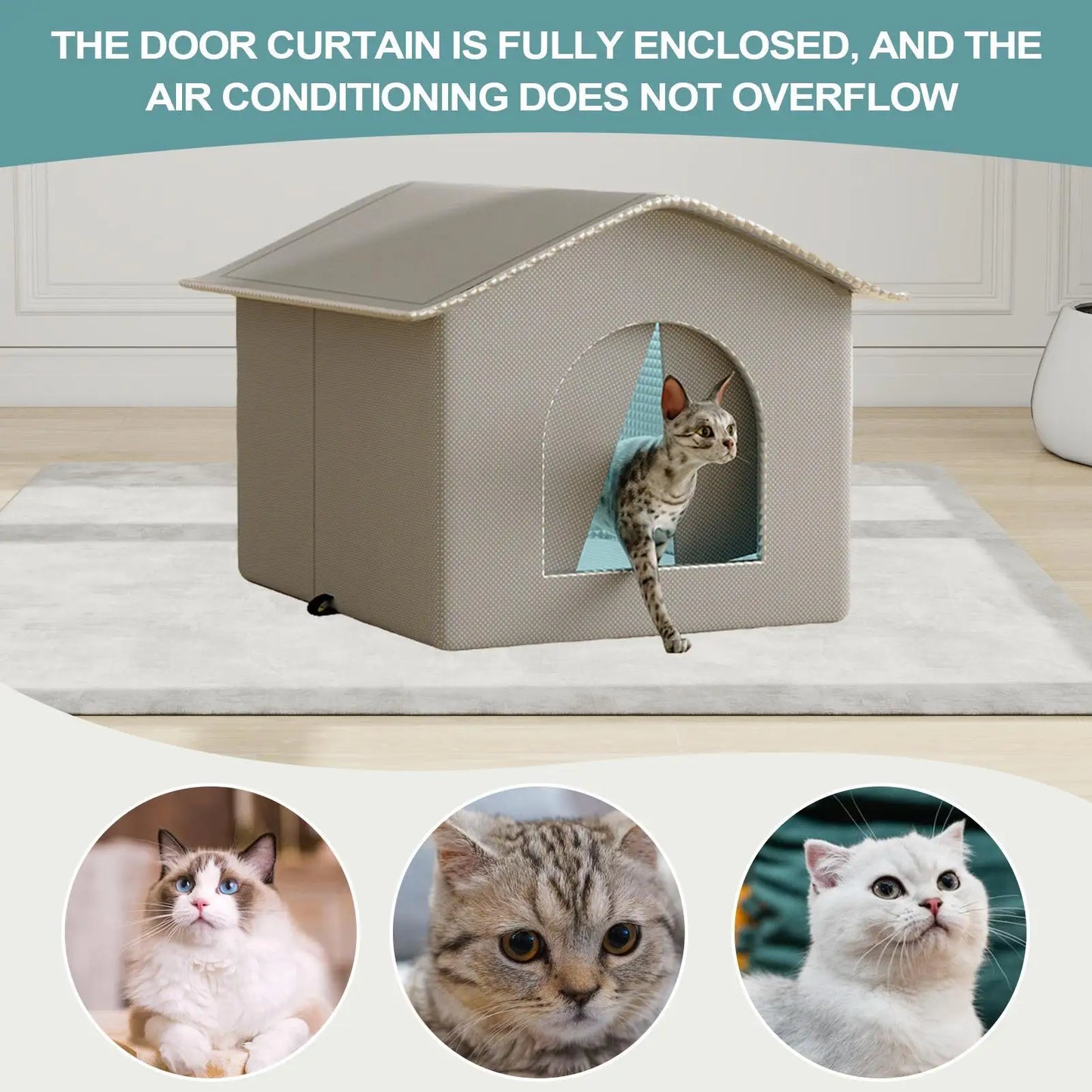 Cat House Sturdy Cooling Outdoor Weatherproof Insulated For Outdoor Indoor Cats House For Summer Shelter For Stray Barn