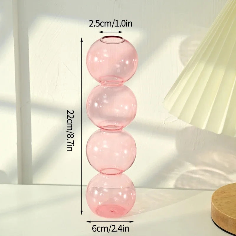 Nordic Glass Bubble Vases Hydroponic Flower Vase Creative Spherical Flower Vases Stained Bubble Glass Vase Home Office Decor