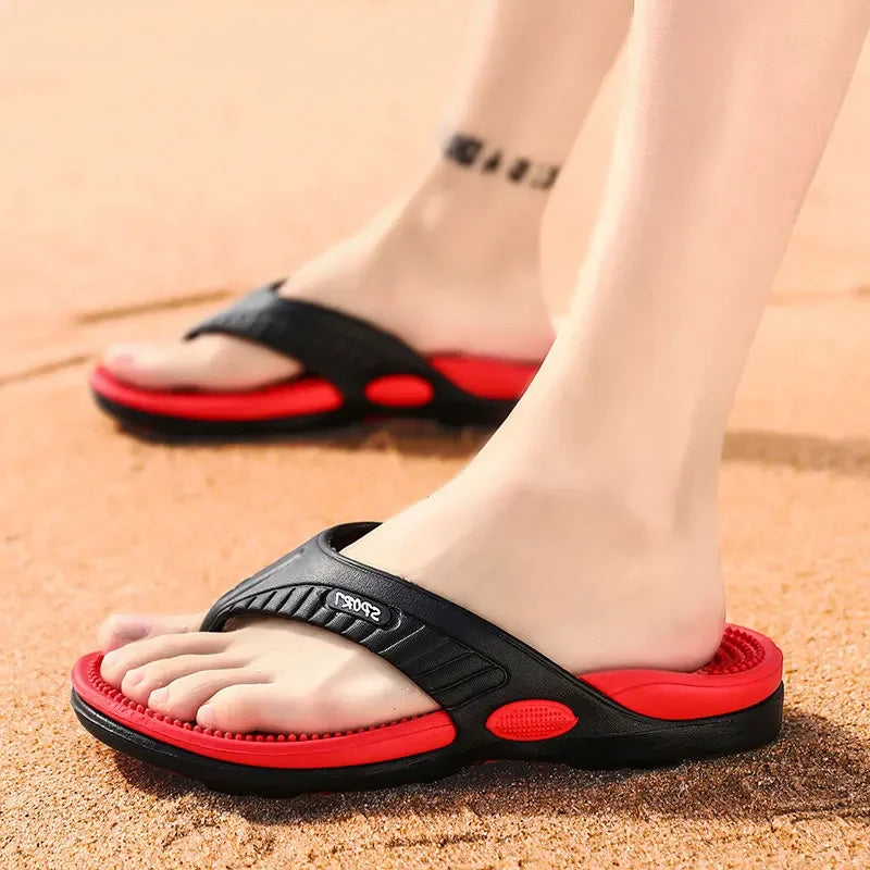 Vanmie Summer Slippers Men Massage Beach Flip Flops Men Slippers 2024 Casual Anti-slip Beach Slippers for Men Fashion Flip-flops