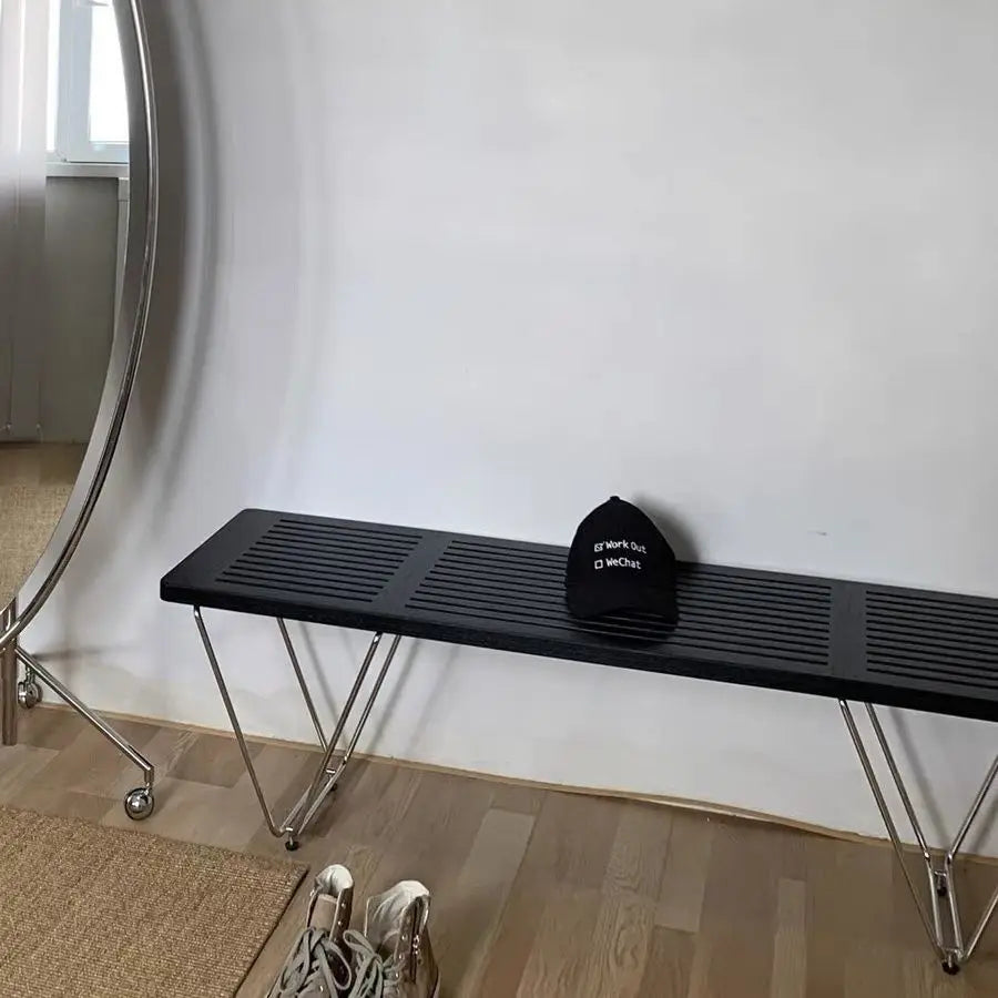 MOMO Scandinavian Solid Wood Bench Vintage Household Dining Table Stool Entryway Shoe Bench Bedroom Cloakroom Bedside Bench