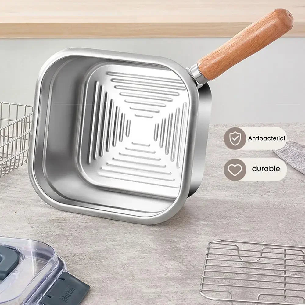 Detachable Fry Pan Stainless Steel Camping Cookware Set Multifunctional Cooking Equipment Deep Fryer Pot