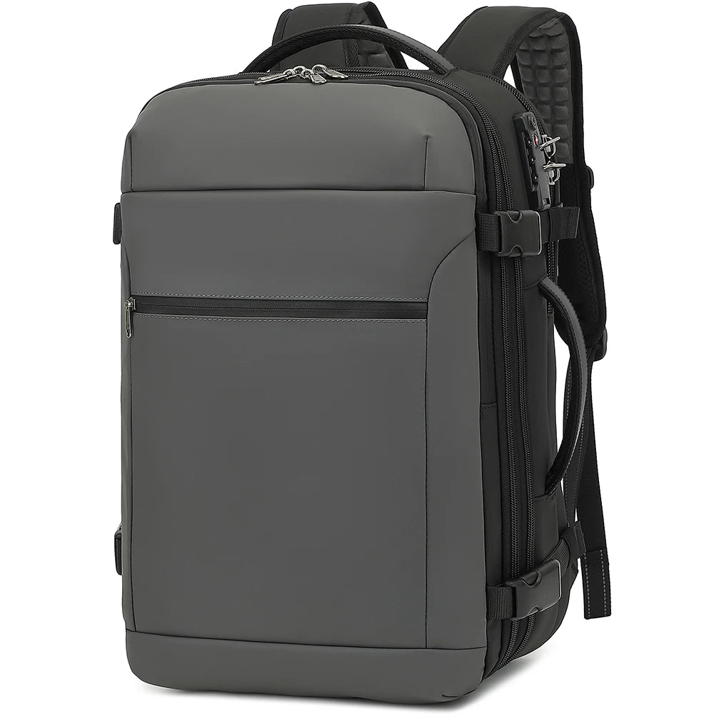 POSO Anti-theft Men Backpack For 17.3 inch Laptop 60 L Vacuum Compression Travel Storage Bag Large Waterproof Oxdord 180 ° Open