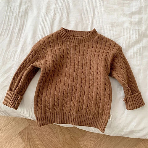 Spring Autumn Kids Knitted Clothing Set Long Sleeved Striped Pullover Sweater+Shorts Baby Boys Girl Clothes Suit Children Suit