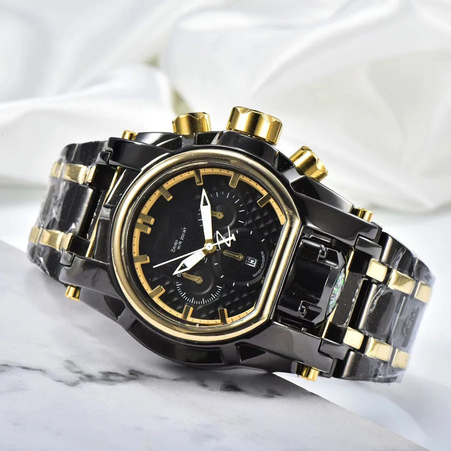 Men's Chronograph Watch - Luxury Invincible Relógio Masculino