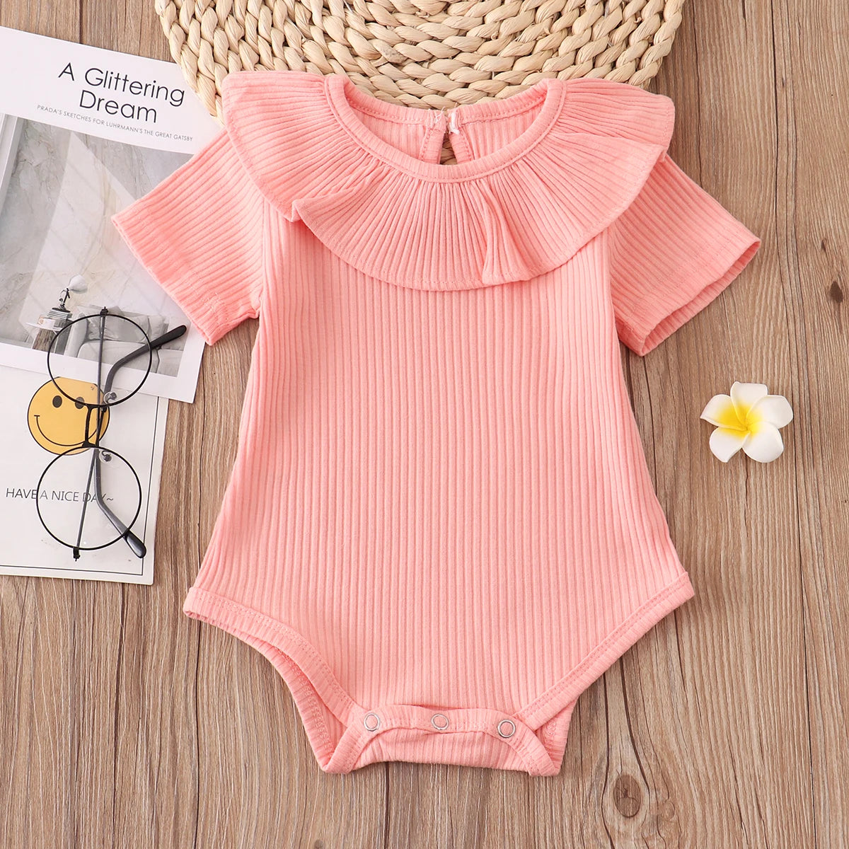 Newborn Baby Girl Romper Bebe Body Suit 0-2Y 2023 Spring Fall Candy Ruffles Infant Clothes Outfits