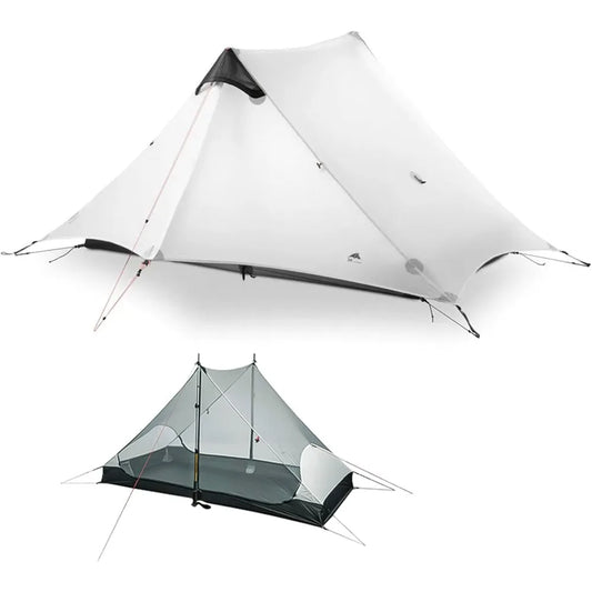 3FULGEAR Lanshan 2 Tent 2 Person Ultralight Camping Tent, 3/4 Season Professional 15D Silnylon Rodless Tent for Camping, Climbin