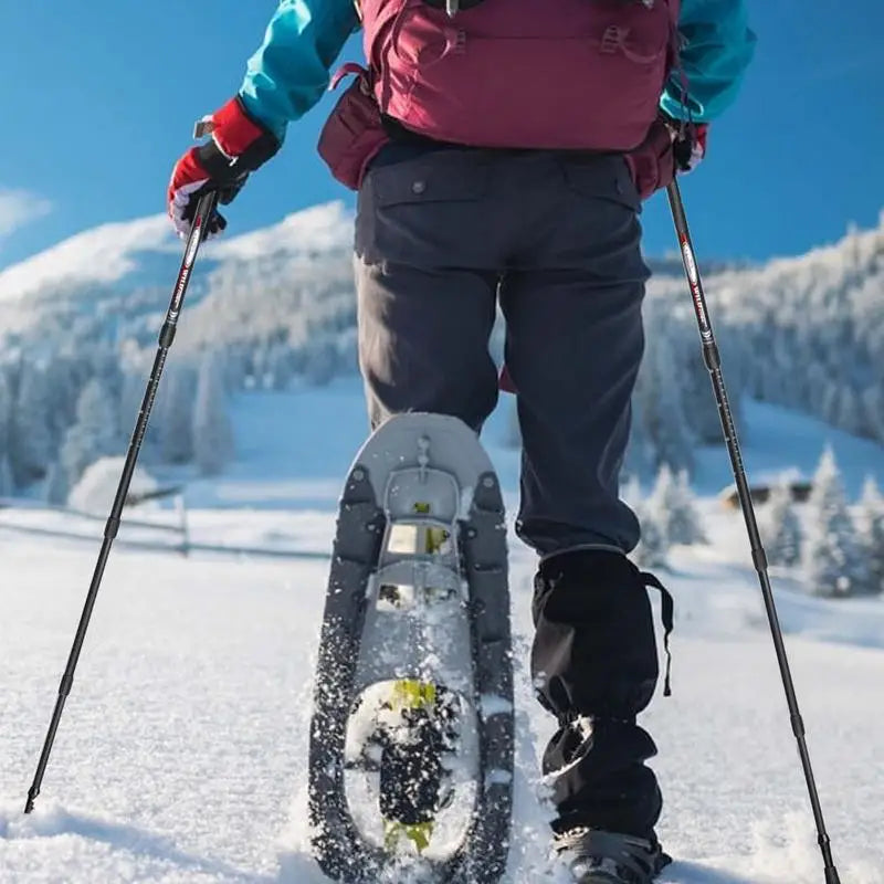Trekking Poles Hiking Stick Telescopic Mountaineering Gear For Backpacking Mountain Climbing Camping Snowshoeing Skiing