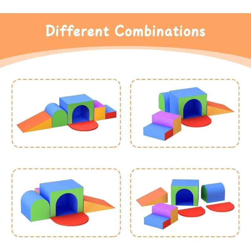 Soft Foam Climbing Blocks for Toddlers,7-Piece Climbing Toys Climbing Toys Indoor Foam Play Gym Foamnasium 1-3 Years Old Baby