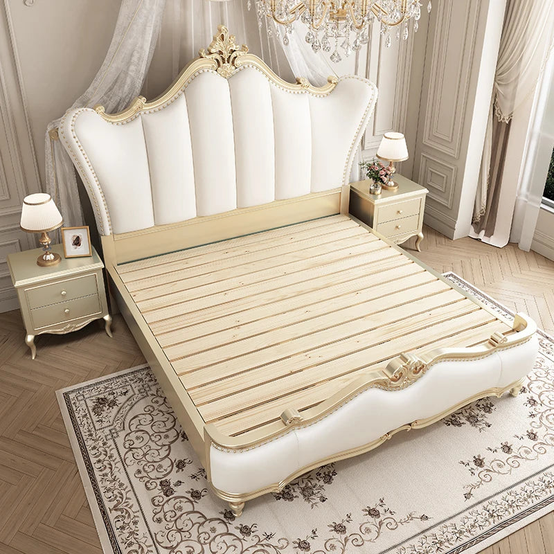 White Cream Bed Cloud Fashion Interior European Safe Sleeping Sun Floor Double Bed Ergonomic Camas De Casal Postmodern Furniture