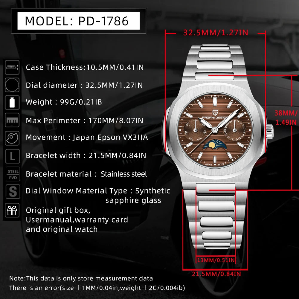 2024 New PAGANI DESIGN Women's Watches Luxury Watch For Women Quartz Wristwatch Ladies Sapphire Waterproof Exquisite Gift Clock