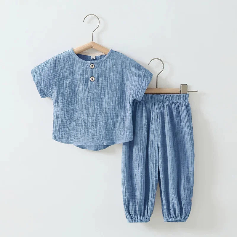 Infant Baby Boy Girl Clothes Set For Party Long Sleeve Baby Shirts +Loose Pant Toddler Kids Clothes Spring