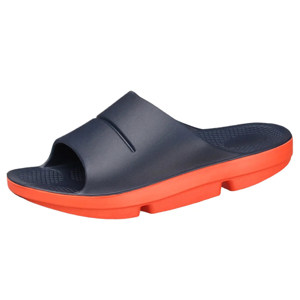 Mens Sport Recovery Sandals Arch Support Plantar Fasciitis Thick Cushion Slides Non-Slip Summer Beach Sandals for Indoor Outdoor