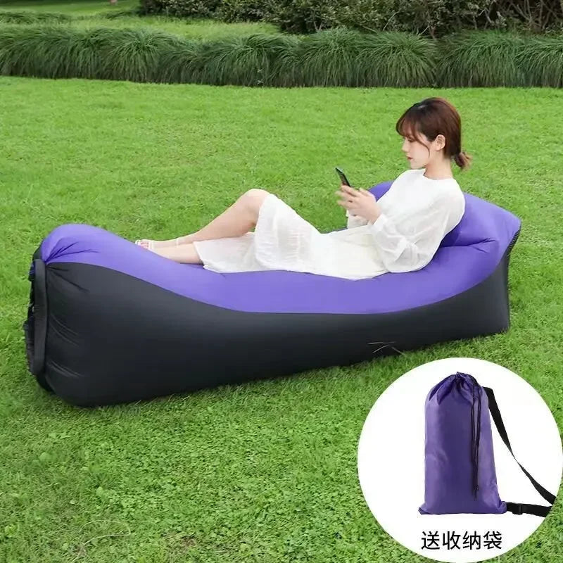 Trend Outdoor Products Fast Infaltable Air Sofa Bed Good Quality Sleeping Bag Inflatable Air Bag Lazy bag Beach Sofa 240*70cm.