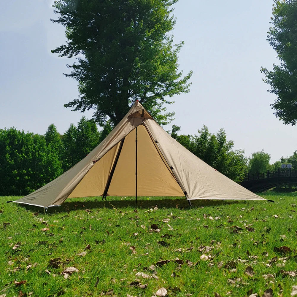 Ultralight Pyramid Camping Tent Rodless Pyramid Tent For Single Person 210T Cloth Outdoor Camping Hiking Tent Accessories