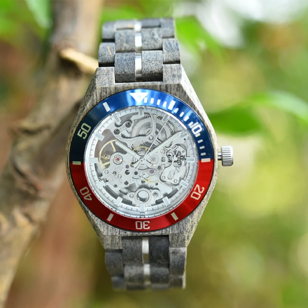 Mechanical Watch BOBO BIRD Wooden Watches Men Luxury Fashion Automatic Wristwatch Luminous Timepiece Clock Custom Gift Box OEM