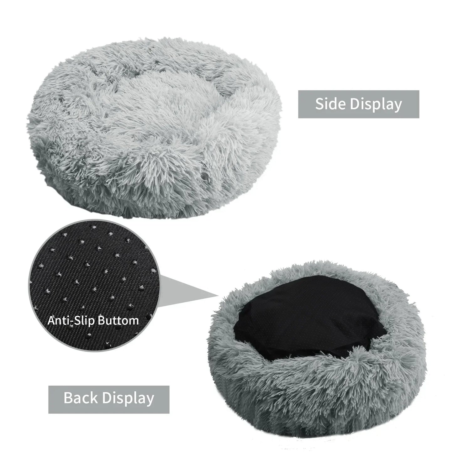 35cm Round Pet Bed for small Dog Bed Super Soft Cat Bed Long Plush Dog House for small Dog House Winter Warm Sleeping Mats