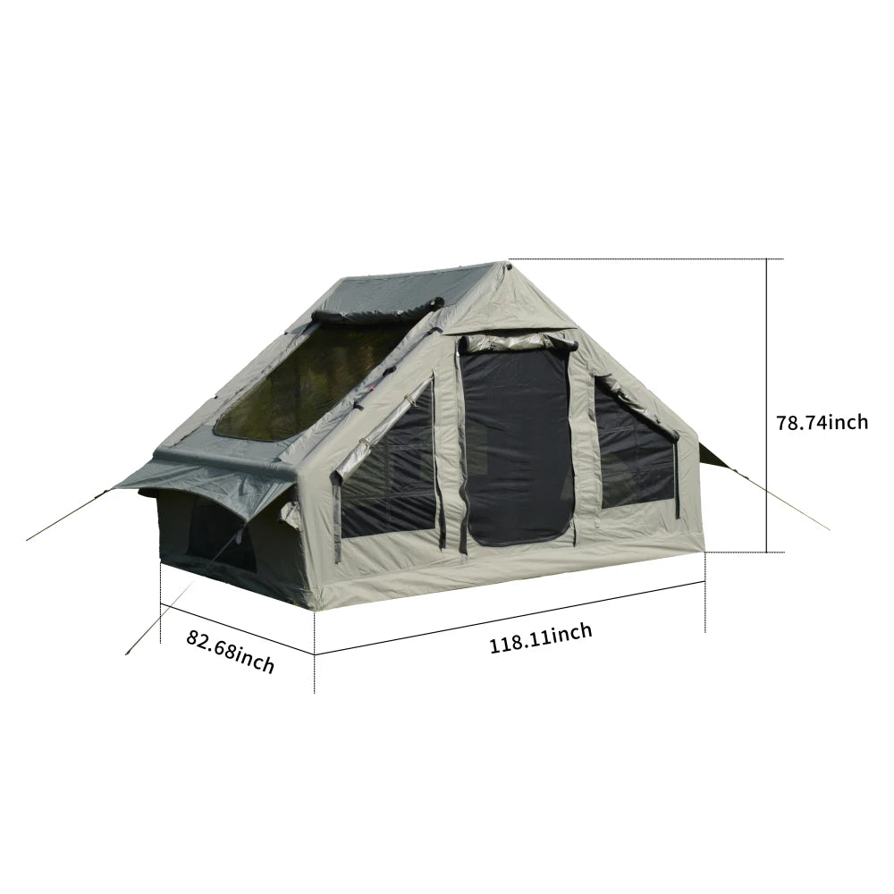 5min Easy Setup Inflatable Camping Tent 300D Feel Cotton Fabric Hot Tents with Stove Jack Waterproof Windproof 4 Season Glamping