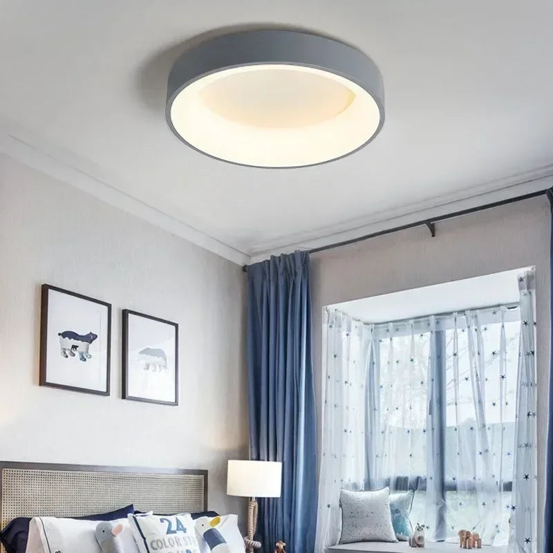 LED Modern Round Ceiling Lights 30/40/50/60 White Gray Home Decor Lamps For Bedroom Living Room Study Dining Rooms Light Lusters