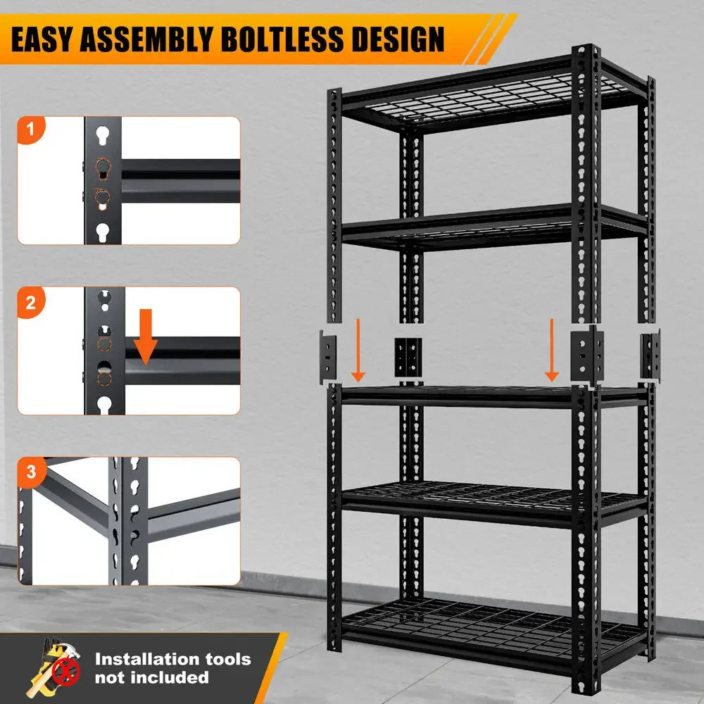 4/5 Tiers Adjustable Heavy Duty Storage Shelving Unit Steel Organizer Wire Rack