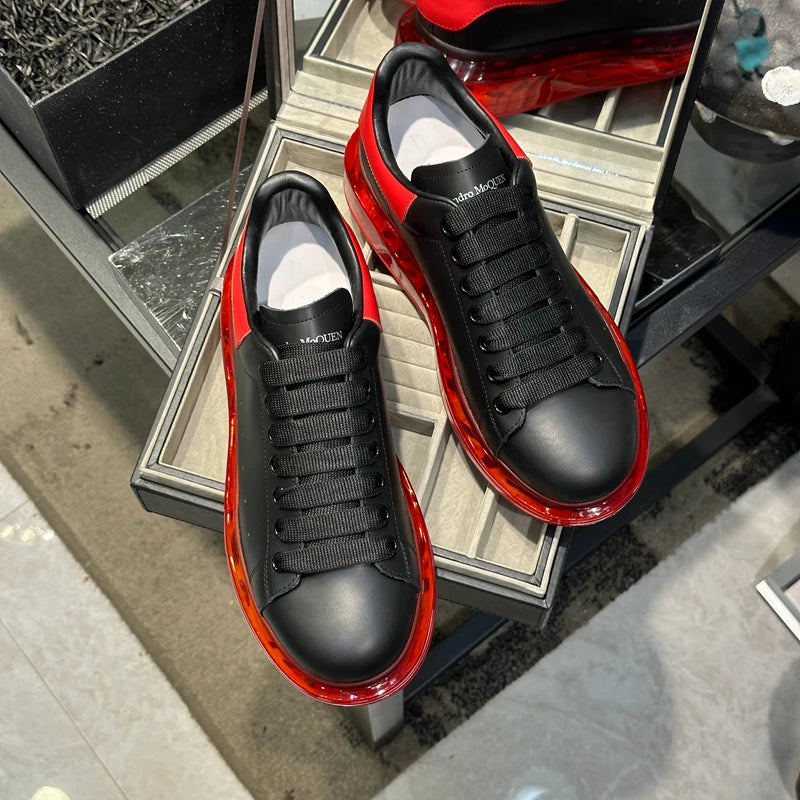 Handcrafted Leather Casual Sneakers Man Platform Trainers Unisex Originality Flat Loafers Men's Footwear