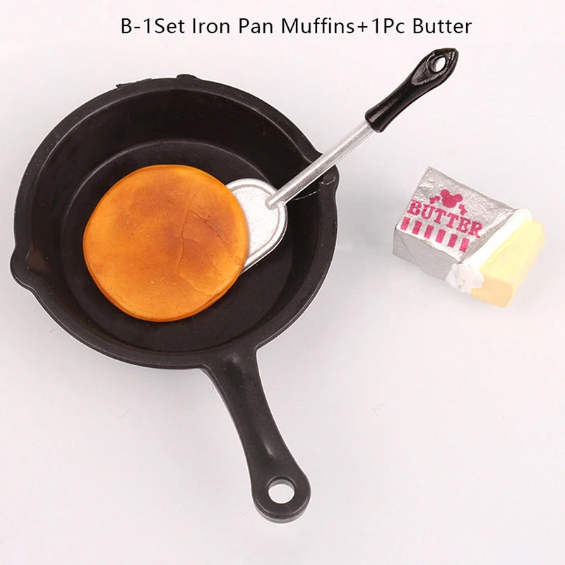 Mini Pot Boiler Pan With Lid Kettle Doll House Accessories Dollhouse Miniature Kitchen Utensil Cooking Ware Play Kitchen Toy