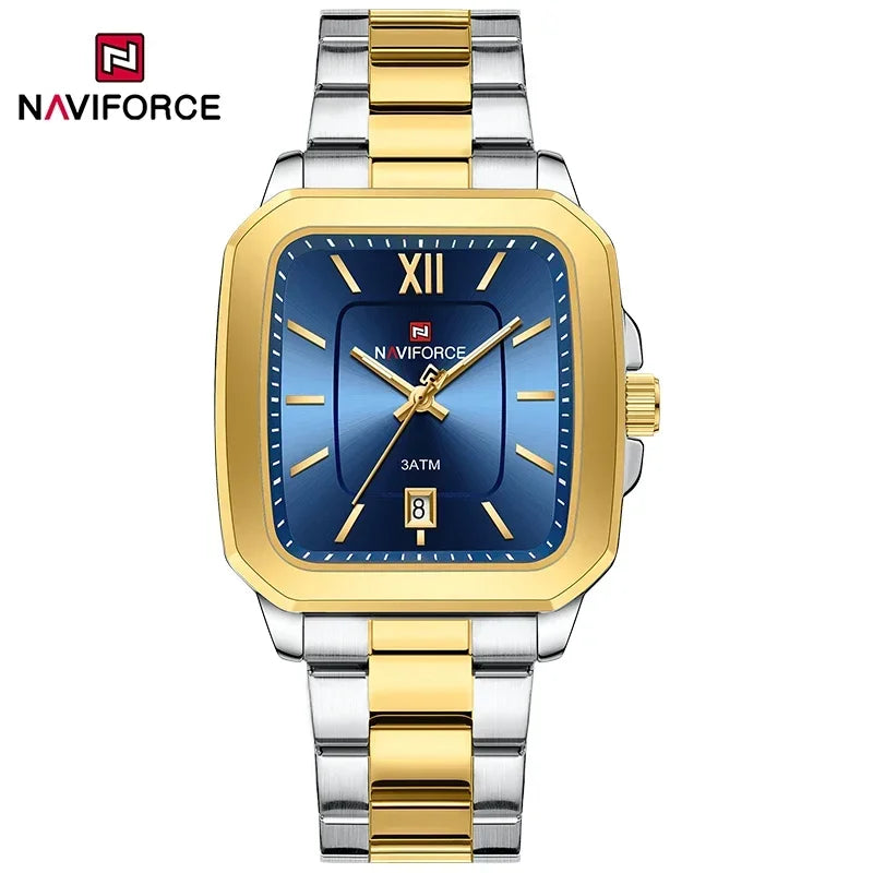 NAVIFORCE Fashion Women's Watches Waterproof Couple Steel Strap Quartz Calendar Wristwatch Gift for Girl Clock Relogio Feminino