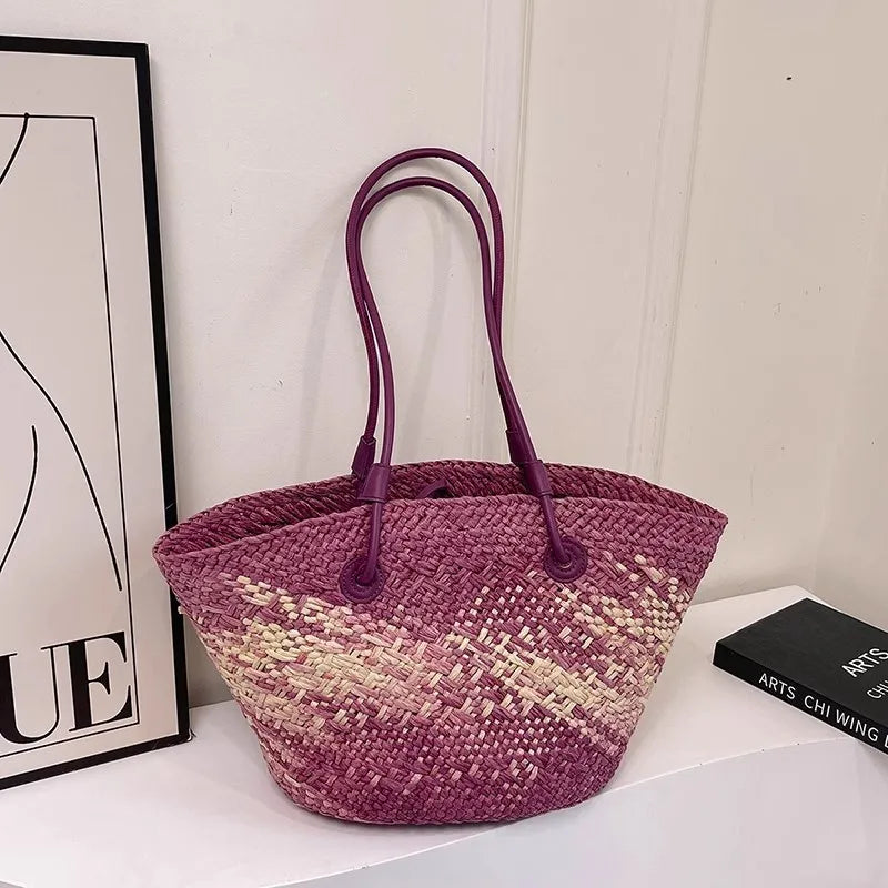 Handmade Women's Handbags big  Woven Female Shoulder Bag Summer Straw Beach Bags Shopper Baskets Bohemian Rattan Tote Bag