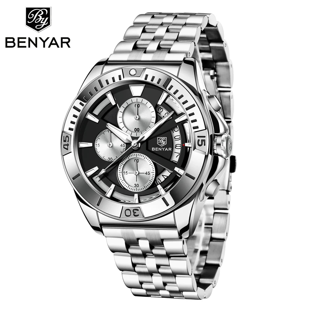 2025 New Mens Watches Top Luxury Quartz Wristwatches Men Chronograph Speed Sports Watch For Man Waterproof Stainless Steel Clock