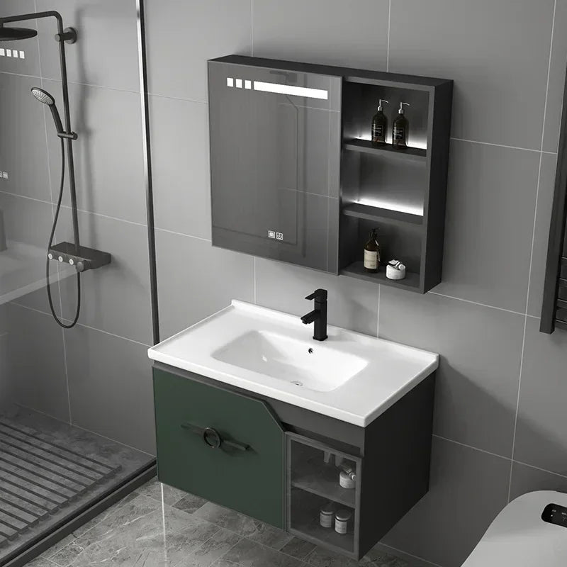 Bathroom Dressing Table and Sink Combination, Rock Plate Integrated Washbasin, Smart Mirror Cabinet, Toilet Furniture