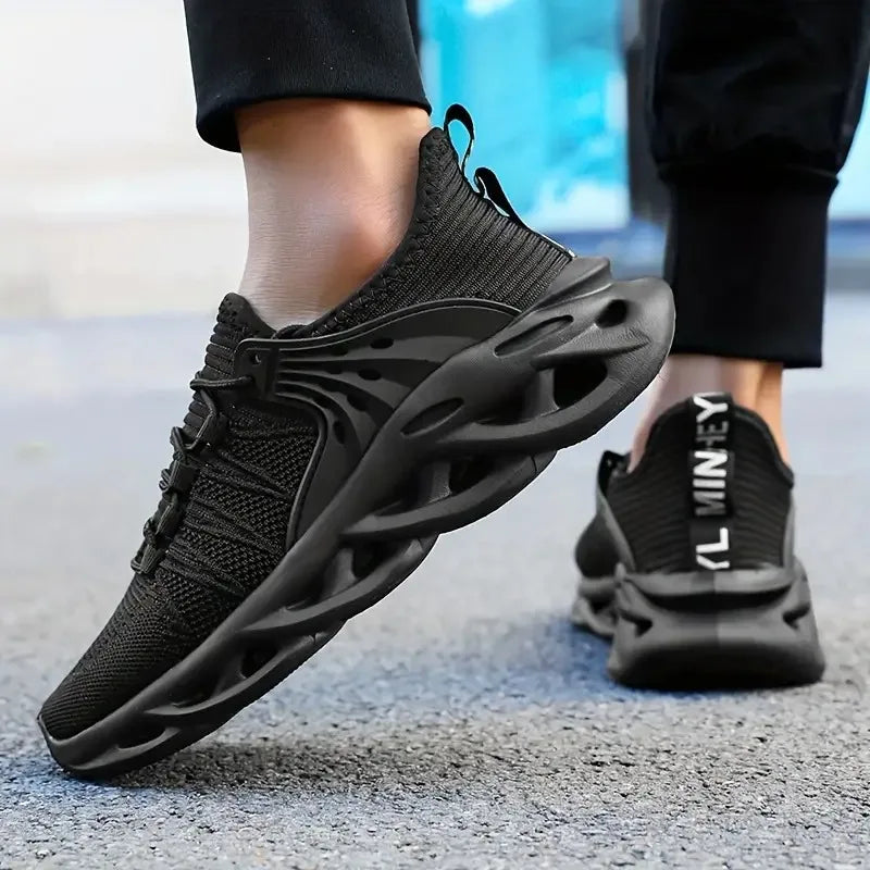 New Fashion Green Men's Running Shoes Big Size 48 Breathable Blade Shoes Trainers Men Lightweight Sports Shoes Zapatillas Hombre