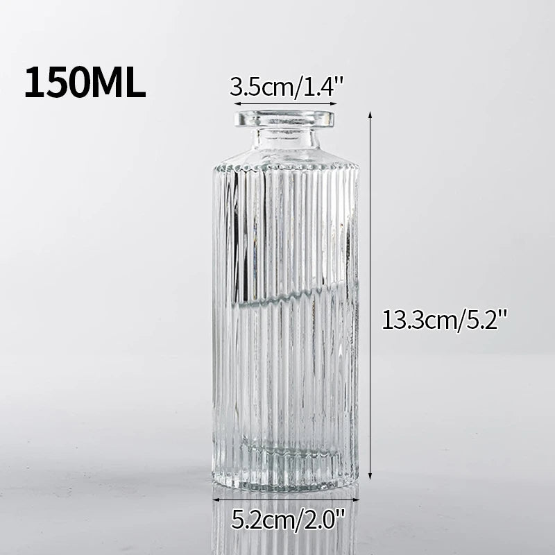 Clear Glass Vase Modern Decorative Small Flowers Vases Minimalist Floral Vases Aesthetic Home Decor Wedding Table Centerpieces