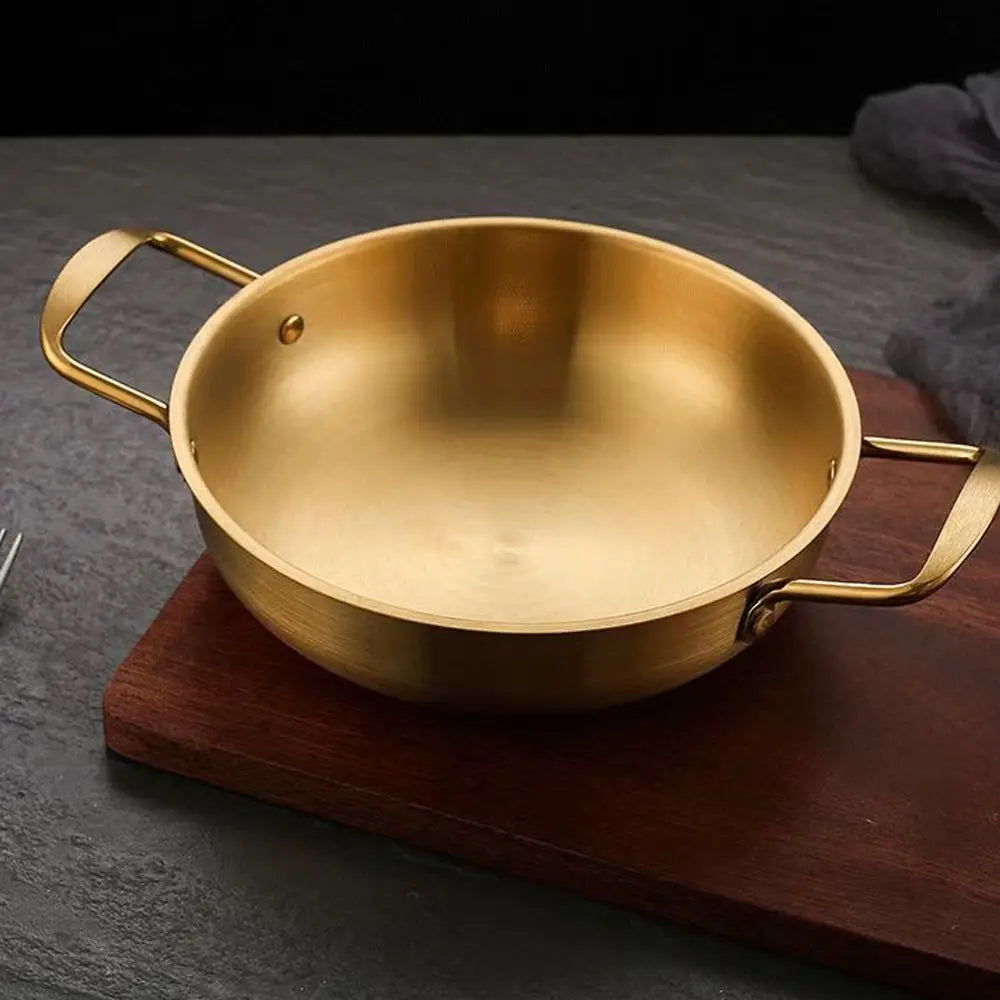 Kitchen Stainless Steel Seafood Rice Pot Home Cooking Paella Pan Picnic Snack Plates Cookware Saucepan Dry Pots with Handle