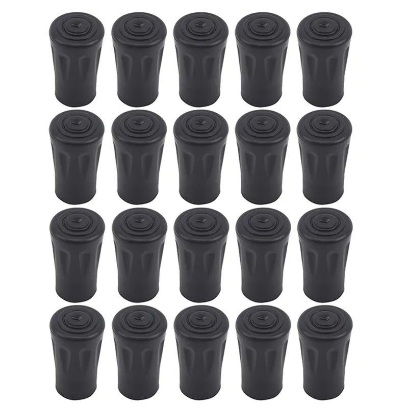 20Pcs Trekking Pole Nordic Walk Stick Cane Climb Replacement Alpenstock Outdoor Camp Hike Protector Cap Tip Rubber Material