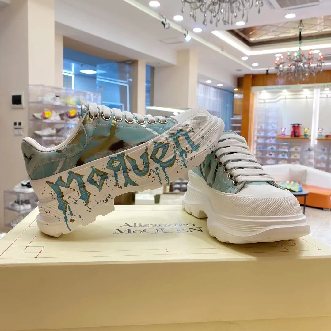 Handcrafted Leather Casual Sneakers Man Platform Trainers Unisex Originality Flat Loafers Men's Footwear