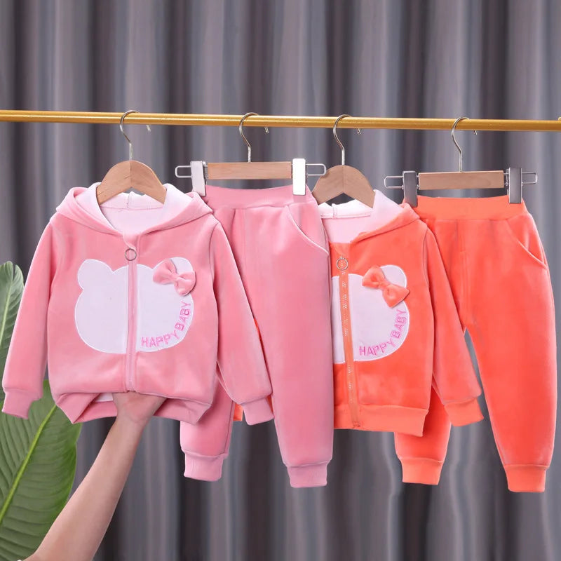 Baby Girl Clothes Children Clothing Set 2pcs Hoodie Cartoon Kids Girls Outfit Sets Toddler Cotton Long Sleeve Tops Pants Suit