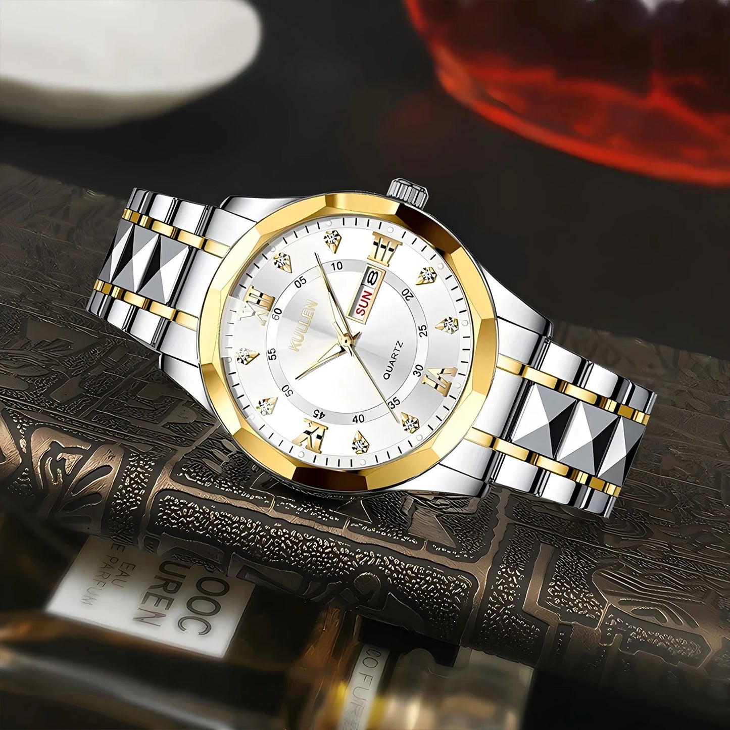 Male Mens Quartz Watches Top Brand Luxury Business Waterproof Luminous Large Dial Men Wristwatches Sports Stainless Steel Watch