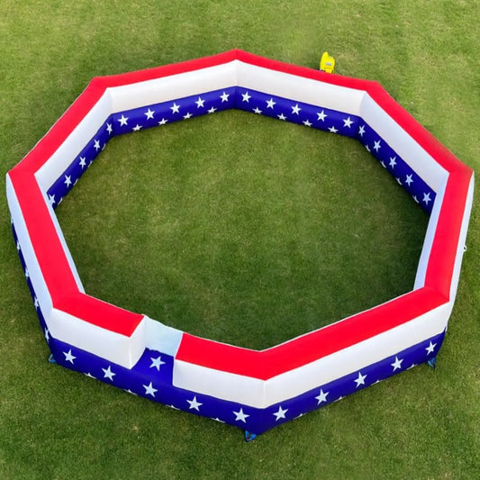 (20ft is out of stock )Gaga Ball Pit Inflatable with Air Blower Portable Gagaball Court Balls Pit 15FT for Sport Game