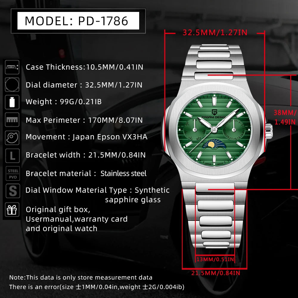 PAGANI DESIGN Women's Watches Luxury Woman Watch Exquisite Elegant Quartz Wristwatch Sapphire Mirror Clock Gift Reloj Mujer 2024