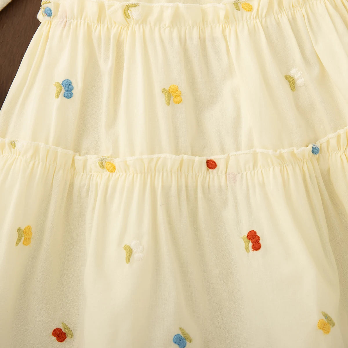 Baby Girl Clothes Summer New Floral Pattern Solid Color Round Neck Simple Girl Kid's Dress Cute Casual Baby Dresses With Bag